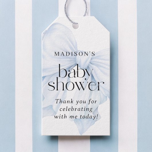 ブルーボウエレガントベビーシャワー特典 ギフトタグ