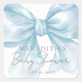 ブルーボウエレガントベビーシャワー スクエアシール (正面)