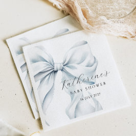 ブルーボウエレガントベビーベビーシャワー スタンダードカクテルナプキン