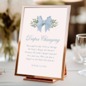 ブルーボウエレガントボーイズ赤ちゃんシャワーおむつ変更 フォトプリント