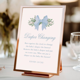 ブルーボウエレガントボーイズ赤ちゃんシャワーおむつ変更 フォトプリント           