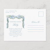 ブルーボウエレガントボーイベビーシャワー招待状 ポストカード (裏面)