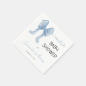 ブルーボウエレガントボーイベビーシャワー スタンダードカクテルナプキン (角)