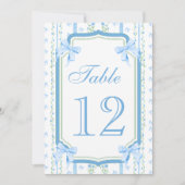 ブルーボウエレガントヴィンテージテーブル番号 (正面)