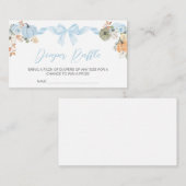 ブルーボウカボチャ赤ちゃんシャワーおむつラッフル エンクロージャーカード (正面/裏面)