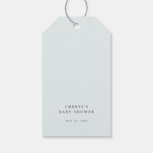 ブルーボウカボチャ赤ちゃんシャワー ギフトタグ (裏面)