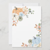 ブルーボウカボチャ赤ちゃんシャワー 招待状 (裏面)