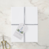 ブルーボウクリスマスクレストギフトラベル- A ギフトタグ (より糸付き)