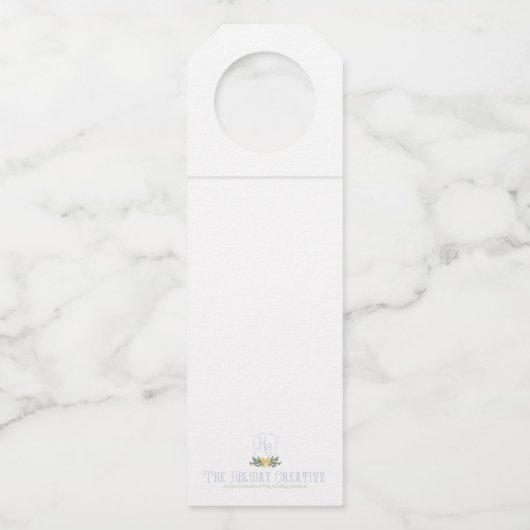 ブルーボウクリスマスクレストボトルハンガーラベル ボトルネックタグ (裏面)