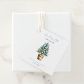 ブルーボウクリスマスツリーメリーリトルベビーシャワー フェイバータグ (インサイチュ)