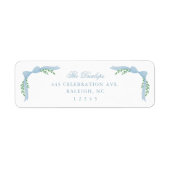 ブルーボウグリーンリーボーイベビーシャワー差出人住所 ラベル (正面)