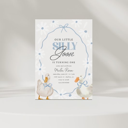 ブルーボウグースコ間抜けケット誕生日 招待状