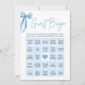 ブルーボウゲストビンゴブライダルシャワーゲーム 招待状 (正面)