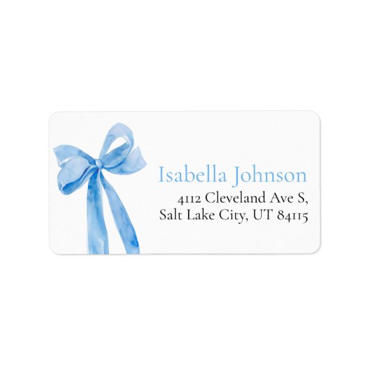 ブルーボウコケッティー 彼女は結婚式を挙げる 住所 ラベル (正面)