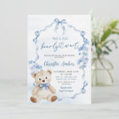 ブルーボウコケットは赤ちゃんシャワーを心待ちできる 招待状 (スタンド正面)