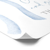 ブルーボウコケットカードとギフトベイビーシャワーのサイン ポスター (角)