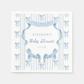 ブルーボウコケットブルーボーイベビーシャワー スタンダードカクテルナプキン (正面)