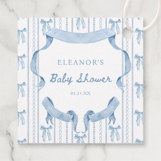 ブルーボウコケットブルーボーイベビーシャワー フェイバータグ (裏面)