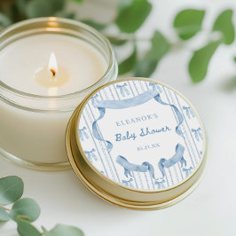 ブルーボウコケットブルーボーイベビーシャワー ラウンドシール