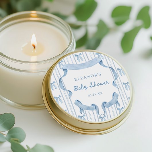 ブルーボウコケットブルーボーイベビーシャワー ラウンドシール