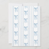 ブルーボウコケットブルーボーイベビーシャワー 招待状 (裏面)