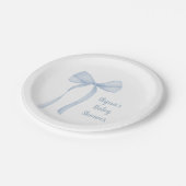 ブルーボウコケットベビーシャワー ペーパープレート (アングル)