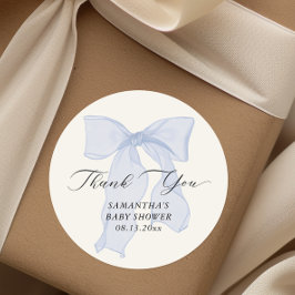 ブルーボウコケットベビーシャワー ラウンドシール