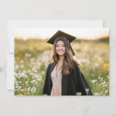 ブルーボウコケット卒業キャップサンキューカード 招待状 (裏面)