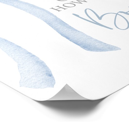 ブルーボウコケット推測どのように多くの赤ちゃんシャワー ポスター (角)