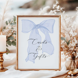 ブルーボウコケット誕生日パーティーカードとギフト ポスター