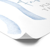 ブルーボウコケット赤ちゃんシャワー好意サイン ポスター (角)