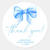 ブルーボウサンキューカード ラウンドシール (正面)