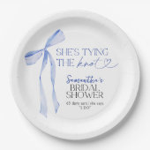 ブルーボウシェズタイイングザノットブライダルシャワー ペーパープレート (正面)