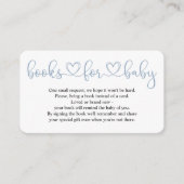 ブルーボウシック男の子の赤ちゃんシャワーブックベビーカード エンクロージャーカード (正面)