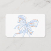 ブルーボウシック男の子の赤ちゃんシャワーブックベビーカード エンクロージャーカード (裏面)