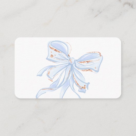 ブルーボウシック男の子の赤ちゃんシャワーブックベビーカード エンクロージャーカード (裏面)