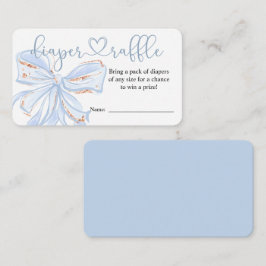 ブルーボウシック男の子ベビーシャワーおむつラッフルカード エンクロージャーカード