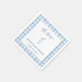 ブルーボウシンプルプレイド少年の赤ちゃんシャワーナプキン スタンダードカクテルナプキン (角)