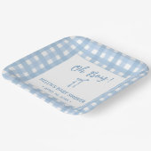 ブルーボウシンプルボーイズ男の子ベビーシャワー紙プレート ペーパープレート (傾斜あり)