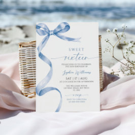 ブルーボウスウィート16誕生日招待状 招待状