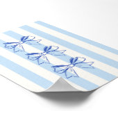 ブルーボウストライプパターン ポスター (角)