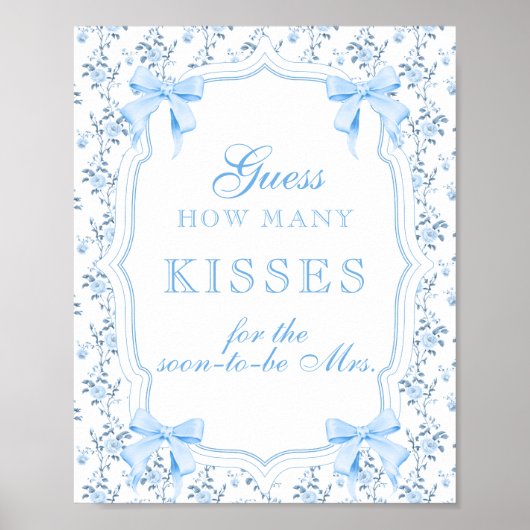 ブルーボウズいくつのキスブライダルシャワーゲーム ポスター (正面)