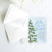 ブルーボウズベビーベビーシャワー外が寒い アクリル招待状