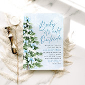 ブルーボウズベビーベビーシャワー外が寒い 招待状