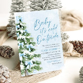 ブルーボウズベビーベビーシャワー外が寒い 招待状