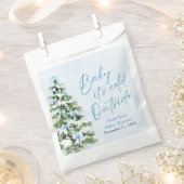 ブルーボウズ男の子ベビー寒い外の赤ちゃんシャワー フェイバーバッグ (クリップ留めされた状態)