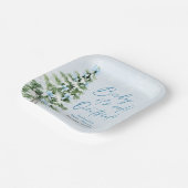 ブルーボウズ男の子ベビー寒い外の赤ちゃんシャワー ペーパープレート (傾斜あり)