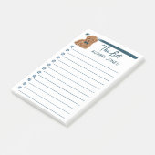 ブルーボウタイとプードル絵画ドッグのリスト ポストイット (アングル)