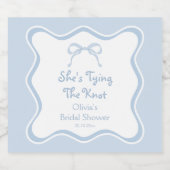 ブルーボウタイイングザノットブライダルシャワーシャンパン スパークリングワインラベル (シングルラベル)