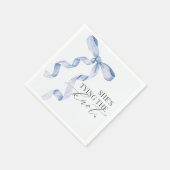 ブルーボウタイイングザノットブライダルシャワーデコール スタンダードカクテルナプキン (角)